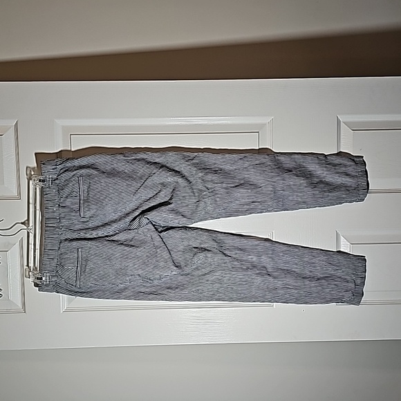 Uniqlo Linen Blend Striped Blue White Pants Size S 26 Trousers Cotton Slacks - Picture 2 of 9